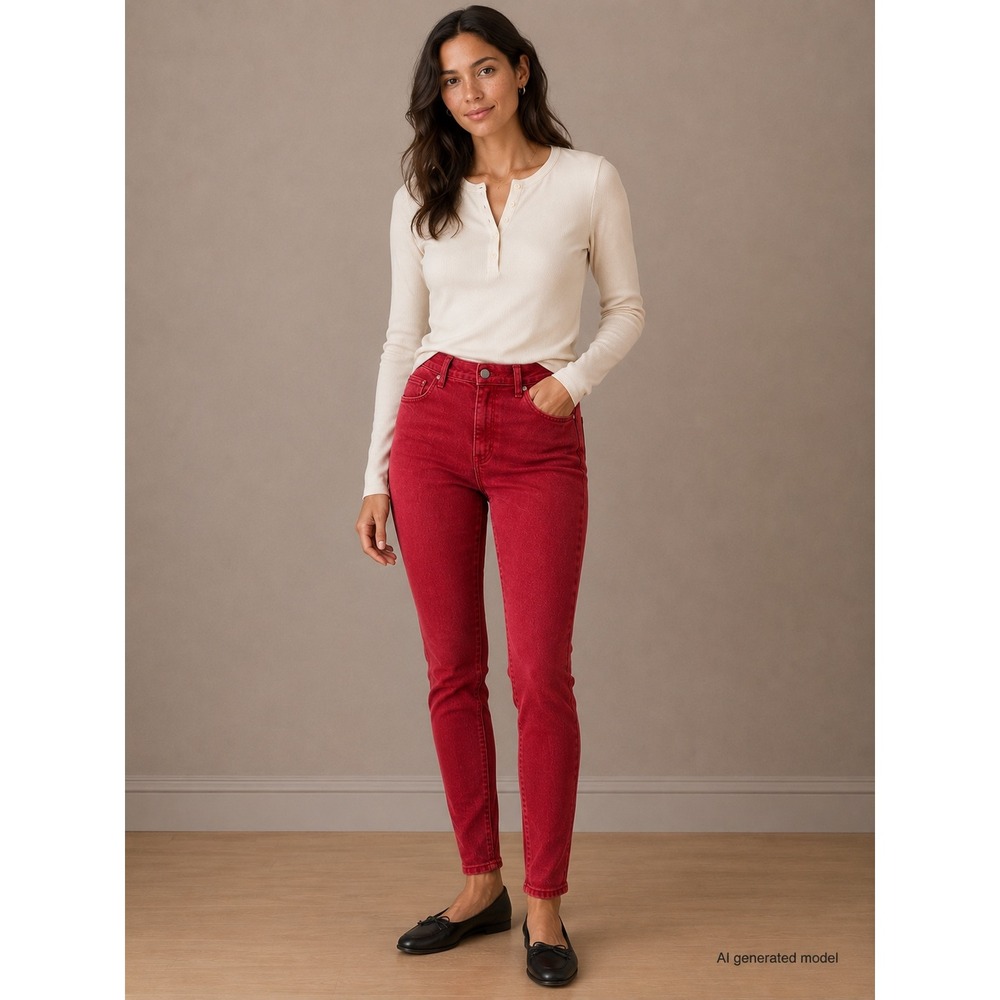 Denim Republic Vintage High Waisted Skinny Jeans Red Size 13/14 27x27